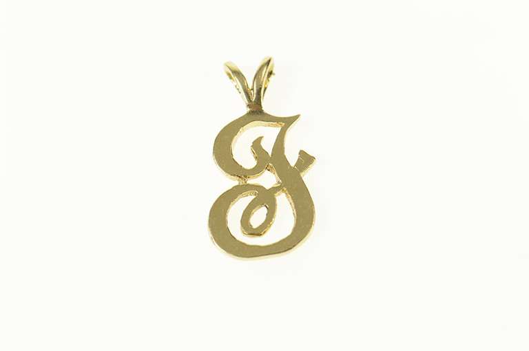 14K Yellow Gold F Ornate Cursive Monogram Name Initial Charm/Pendant