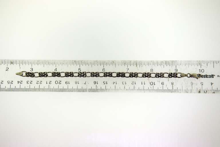Italian Sterling Silver Bar Link Bracelet