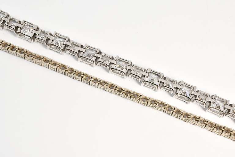 Two Sterling Tennis style Bracelets