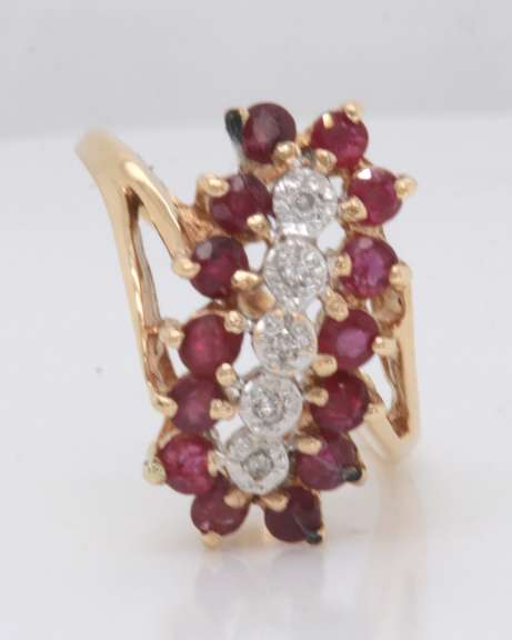 Popular Ruby and Diamond Waterfall Ring