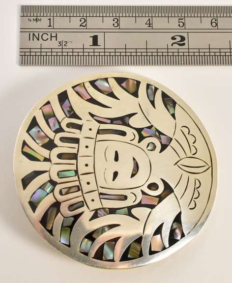 Impressive Mexican Sterling Pendant or Brooch