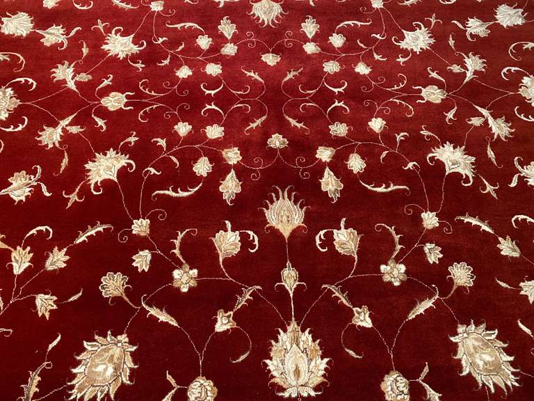 EXQUISITE SILK & WOOL MAHAL DESIGN RUG 8x11