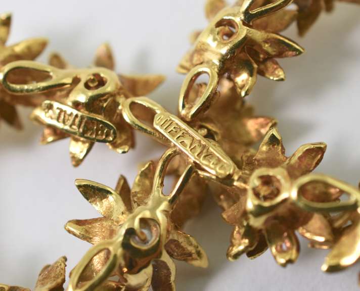 Sweetly Detailed 18K Tiffany Floral Brooch