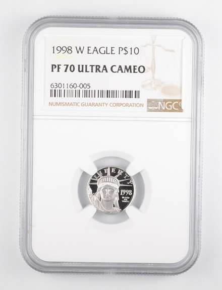 PF70 UCAM 1998-W $10 1/10 Oz .999 Platinum American Eagle - Graded NGC