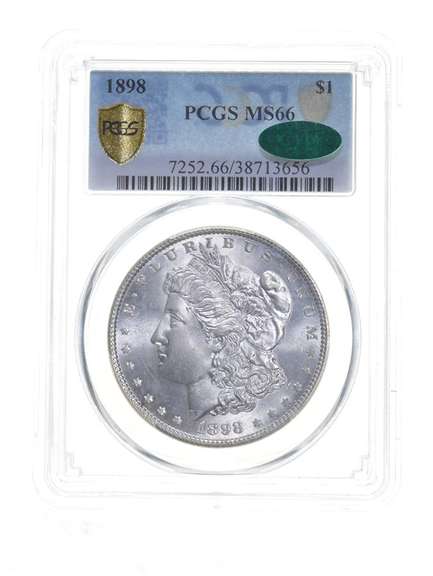 MS66 1898 Morgan Silver Dollar - CAC - Graded PCGS