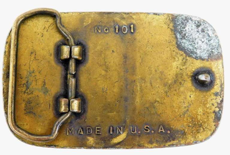 Brass & Leather Fire Dept. Belt Buckle