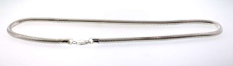 Italian Flexible Sterling Silver Snake Chain Necklace