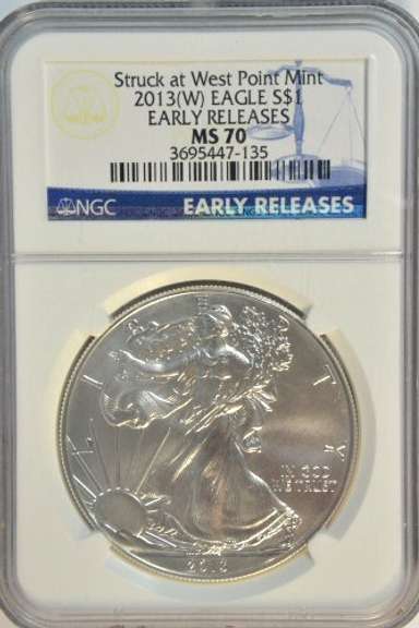 Perfect 2013 (W) $1 Silver Eagle. NGC MS70 EARLY RELEASES