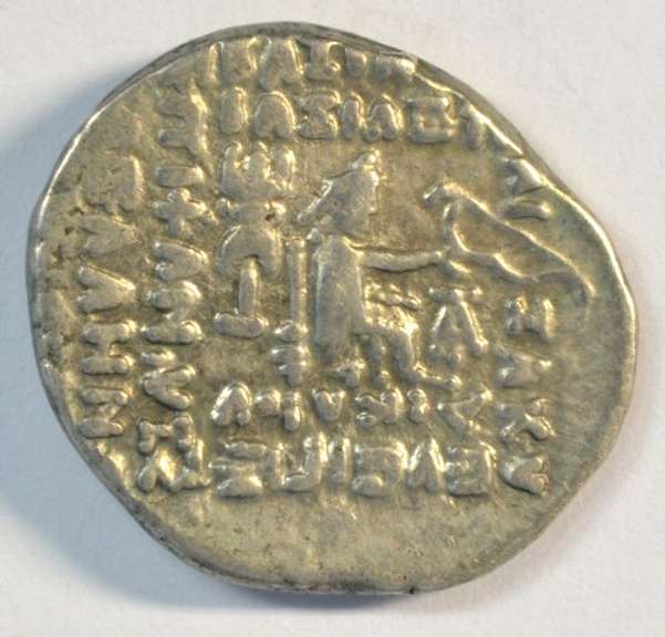 Super Orodes II Parthia Silver Drachm, stars on obv, 57-38 BC
