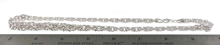 Intricate Italian Sterling Silver Byzantine Chain Necklace