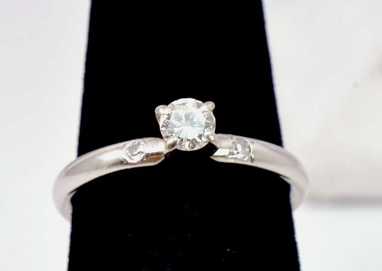 Delicate Diamond Ring in 14K White Gold