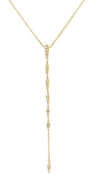 Fancy Diamond Linear Drop Pendant Necklace