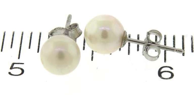 Sterling Silver 6-6.5mm Pearl Earrings