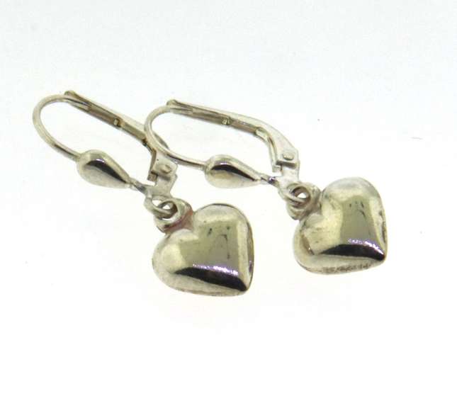 Sterling Silver Heart Drop Earrings