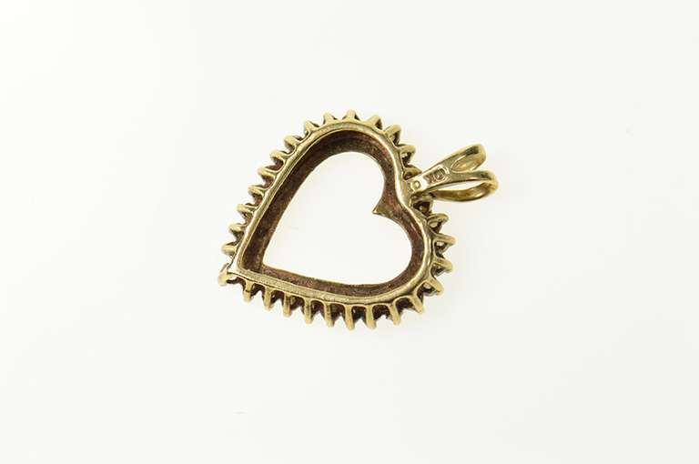 14K Yellow Gold Classic Simple Heart Love Symbol Pendant