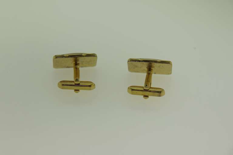 Gold Plated Mother Of Pearl Cufflinks