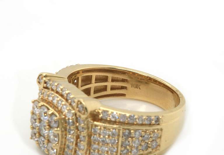 One-of-a-Kind Man's Diamond Cluster Ring in 10kt YG