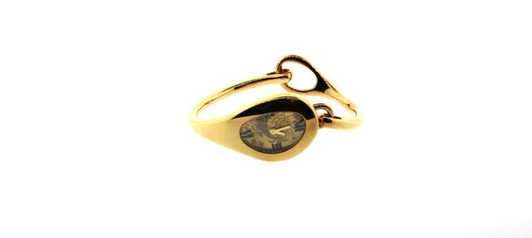 Gucci 103 G Floral Dial Gold Tone Stainless Steel Women's Watch