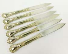 6 Vintage Sterling Silver Fruit Knives