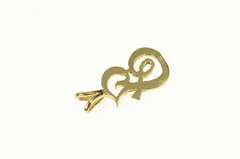 14K Yellow Gold F Ornate Cursive Monogram Name Initial Charm/Pendant