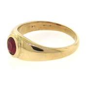 Attractive Yellow Gold Synthetic Ruby Ring