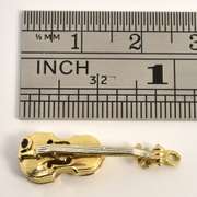 Nicely Detailed Gold Violin Charm