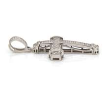 Handsome 10kt White Gold Diamond Cross Pendant