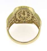 Charming Yellow Gold Diamond Signet Style Ring