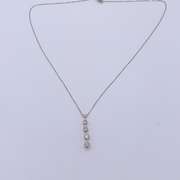 14kt Solid White Gold & Diamond Necklace