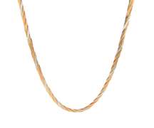Romantic Tri Color Braided Heringbone Necklace