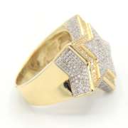 Dramatic Yellow Gold Star Shaped Diamond Ring