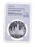 PF70UCAM 1996-P Smithsonian Institution Commem. Silver Dollar - NGC