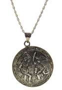 Sterling Silver Aztec Tlaloc Statue Mexico City Pendant With Chain