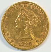 Fully struck and brilliant 1898 US $10 Liberty Gold Piece