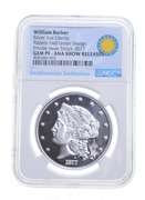 GEM PF William Barber Silver 1 Oz Liberty Pattern Half Union - NGC