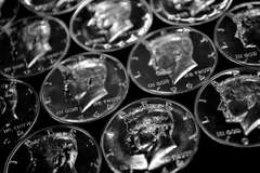 Roll Of 20 Gem Proof 1964 Kennedy Half Dollars Accented Hair.