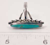 Elegant Turquoise in Unique Sterling Silver Ring.