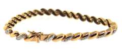925 Sterling Silver Cubic Zirconia Wavy Bracelet