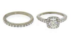 Incredible White Gold Round Brilliant Cut Diamond Wedding Set