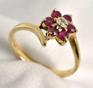 Traditional Ruby Flower Ring