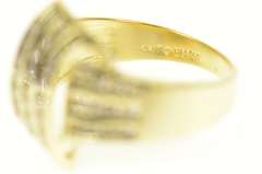 14K Yellow Gold 0.58 Ctw Diamond Wavy Channel Statement Ring