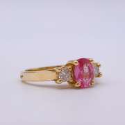 14kt Gold Pink Sapphire & Diamond Cocktail Ring