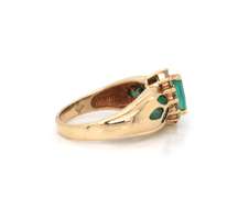 Fantastic Marquise Emerald and Diamond Yellow Gold Cocktail Ring