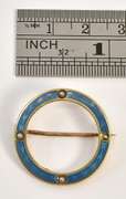 Sweet 14k & Enamel Circle Brooch