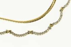 14K Yellow Gold 0.54 Ctw Diamond Scalloped Statement Chain Necklace
