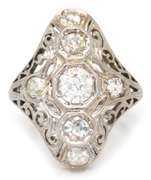 Antique Euro Cut Diamond Filagree Ring