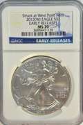 Flawless 2013 (W) $1 Silver Eagle. NGC MS70 EARLY RELEASES
