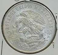 Mexico 25 Peso 1968 Olympics Silver 720 fine