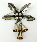 Vintage Large Mexican Sterling Christmas Pin/Pendant