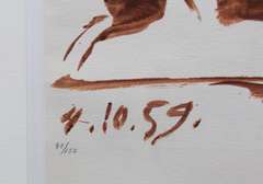 VERY RARE LIMITED EDITION PABLO PICASSO (4.10.59) 1961. BULLFIGHTER   PICASSO UNTITLED (4.10.59)
